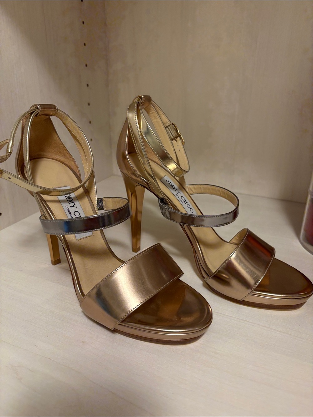 NEW Jimmy Choo Holly 120 in Liquid Metal